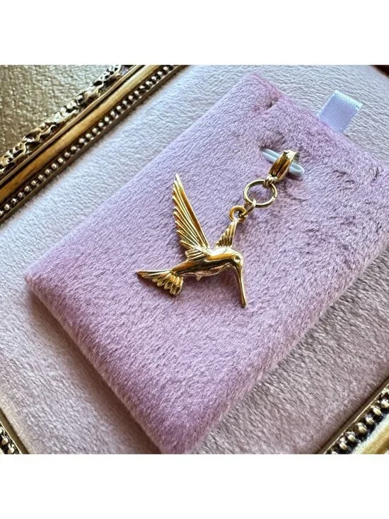 Hummingbird Charm 18K PVD Gold Stainless Steel Lobster Claw Clasp Waterproof - Picture 6 of 11